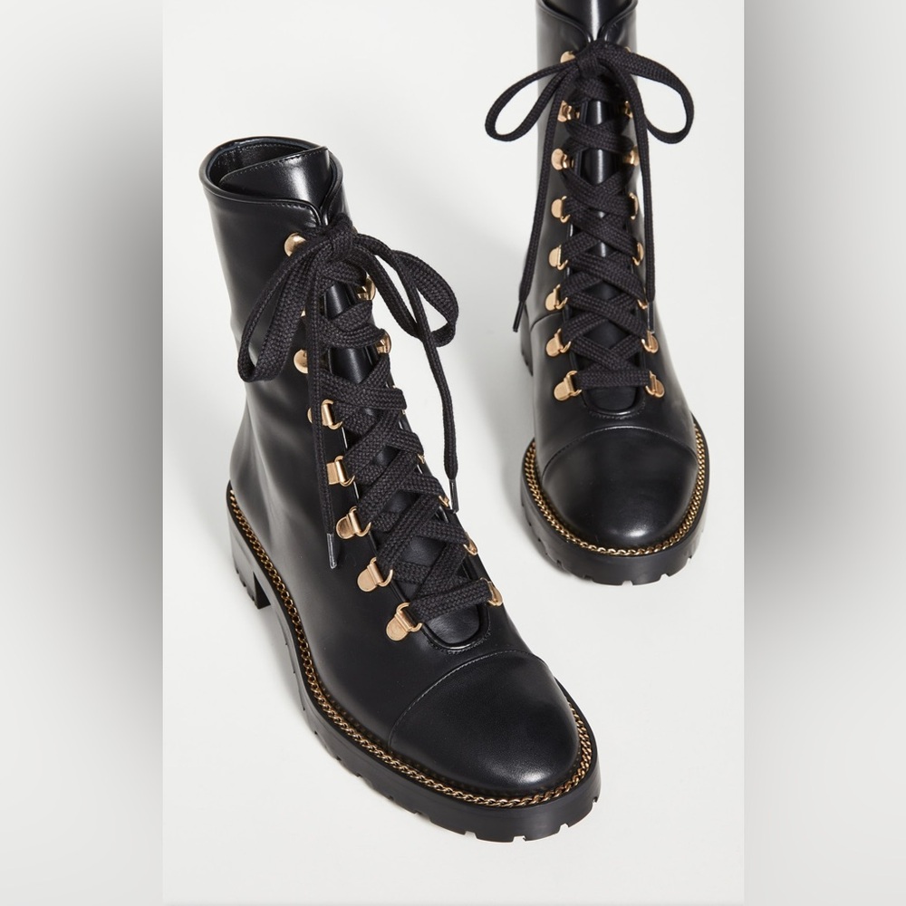Stuart Weitzman Kolbie Chain Bootie Black Women’s Size 4.5 - Picture 6 of 17